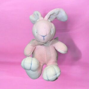 HTF Vintage Carters Prestige Pink White Bunny Rabbit Stuffed Plush Big Feet